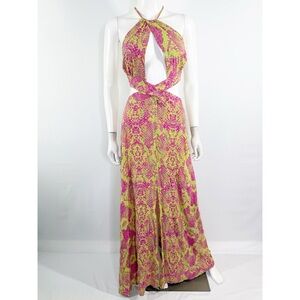 Luli Fama Pink and Yellow Maxi Dress